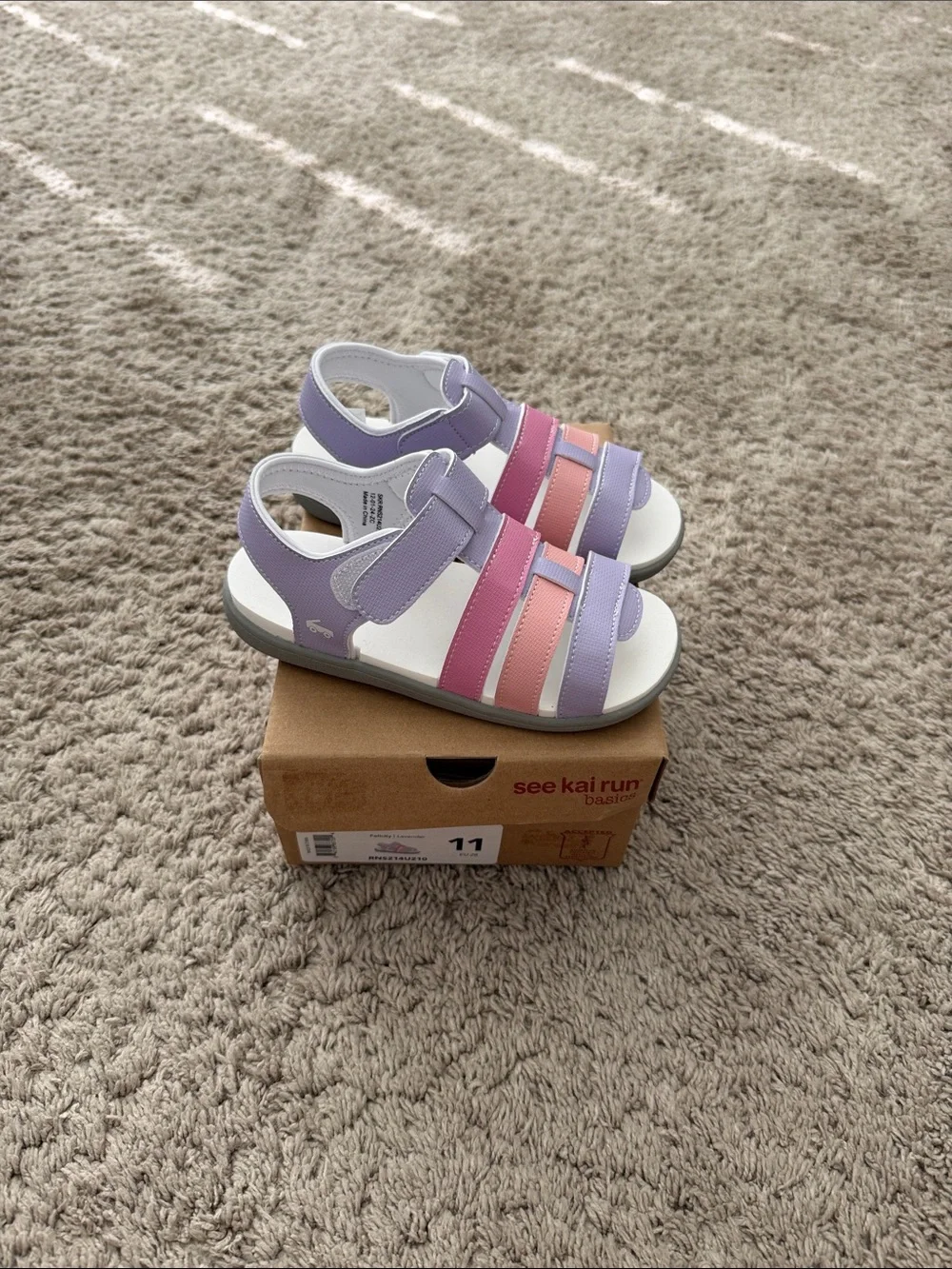 See Kai Run Lavender, Pink & Peach Girls' Strappy Sandals
